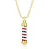 Anhänger Halsketten Barber Shop 3D Pole Fashion Lange Kette Halskette Friseur Souvenir Charm Statement Jewellery276T