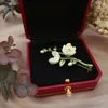 Broschen Vintage Emaille Grüne Farbe Pflanzenperlen Pin Baum Lotusblatt Heidelbeere Kirsche Blume Bambus Brosche Für Frauen Schmuck Geschenk Corsage