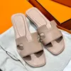 Slippers Sandals Slides female summer fashion outside wear new style net red flat bottom tourism beach a word leather sandals for women 12