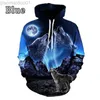 Erkek Hoodies Sweatshirts Fashion Wolf 3D Baskılı Hoodie Yenilik Harajuku Hayvan Sokak Giyim Komik Sweatshirt Unisex Sıradan Kakrak Y2K Giysileri L230721