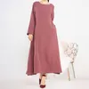 Vêtements ethniques Abaya sous robe à manches longues avec poches haute qualité Jazz crêpe EID femmes musulmanes basique solide modeste Maxi vêtements islamiques 230721