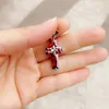 Fashion Charm Cross Pendant Necklace Colorful Zircon Crystal Jewelry Women Gift