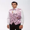 Cheap 2019 Pink Camo Men Gilet con cravatta Camouflage Groom Groomsman Gilet Cheap Satin Custom Formal Wedding Gilet Paese Groom274j