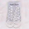 6 paar Set Vintage Zilver Goud Grote Cirkel Oorringen voor vrouwen Verklaring Punk Oor Clip221e