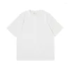 Mäns casual skjortor överdimensionerad240g ren vit tung vikt bomull Lossk axel kort ärm t-shirt mode märke botten skjorta