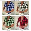 Men's Casual Shirts Lapel T- Shirt Men M2XL New Short Sleeve Slim Tops Base Shirt V-Neck Business Chinese Style Home Plaid L230721