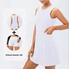 Lu Lu Casual Dresses Women Basic Golf Kirt Dress med fickor Snabbt torr mjuk nylonfiess tenis shorts 2 st.