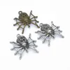 Bulk 200 PCS LOT 28 27 MM 3D Spider Charms قلادة سيلفية عتيقة من الفضة البرونزية العتيقة