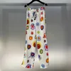 Calças femininas de duas peças designer 2023 primavera verão novo divertido conjunto de pijamas estampados de desenhos animados confortável camisa de manga comprida amiga da pele calças finas casuais dois