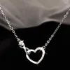 Pendentif colliers femmes Zircon amour sans fin coeur collier mode clavicule chaîne bijoux fins cadeau de fiançailles
