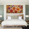 Contemporary Canvas Wall Art Asters and Mums Handmade Modern Decor for Hotel Room Decor