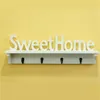 1Pc Sweet Home Words 4 Ganchos Estantes Sombrero Llaveros Estante de almacenamiento Ganchos colgantes Estante montado en la pared Soporte de almacenamiento para el hogar Y2004292060