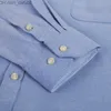 Herrtröjor Nya S-7XLCOTTON Oxford Men's Long Sleeve Plain Casual Shirt Men's Pocket Regular Fit-knapp Work Men's Shirt Z230721