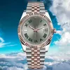 Trusty-Uhren, hochwertige Rhodium-Wimbledon-Uhren mit 41 mm automatischem 2813-Uhrwerk, Edelstahl-Jubiläumsarmband, Herrenuhrenpapiere, komplette Armbanduhren