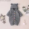 Macacão Macacão Outono Crianças Macacões Para Bebê Macacão De Malha Com Capuz nascido Menino Menina Macacão Infantil Roupas de Inverno 3-24M 220919 Z230721