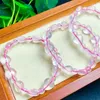 Braccialetto di quarzo rosa naturale Bracciale a cuore Cristallo rosa Reiki Guarigione Pietra preziosa di alta qualità Regalo di gioielli di moda 1 pz 10mm