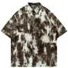 Männer Casual Hemden 2023 Männer Hip Hop Streetwear Hawaiian Shirt Illusion Grafik Strand Lose Harajuku Aloha Sommer Kurzarm