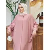 Ethnic Clothing Muslim Fashion Robe Jilbab Abaya Ramadan Ladies Long Sleeve Islamic Dress Middle East Abayas Women Clothing Without Hijab 230721