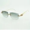 New moissanite diamond buffs sunglasses male and female white buffalo horns sunglasses 3524015 size: 56-18-140mm