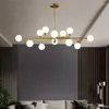 Lampadari Nordic LED Soggiorno Sala da pranzo Cucina Lampada a sospensione Oro moderno Soffitto a sfera nella sala Loft Apparecchi di illuminazione per la casa