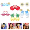 Lunettes de soleil 6 pièces accessoires ananas fête Luau décorations autres lunettes en plastique drôle Banquet adultes Costume décoratif