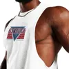 Débardeurs pour hommes American Heavyweight Cotton Base Gilet sans manches Été Polyvalent Lâche Mode Marque Imprimer Sports Épaule Top