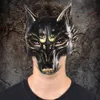 3D Black Gold Wolf Fox Half Mask Emask Cartoon Masquerade Cosplay Costplay Costume Ubranie