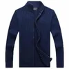 Męskie swetry 2023 MINIKI MĘŻCZYZN Casual Stand Cllar Christmas Knitwear Slim Fited Zippers Cardigans M-3xl AXP29