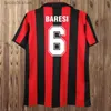 Fan tops Tees 91 92 Van Basten Retro Mens Soccer Maglie Maldini Shevchenko Boban Rui Costa Kaka Nesta Inzaghi a casa 3a maglietta da calcio