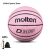 Bollar smält storlek 5 6 7 Basketbollar Pink Blue Pu Indoor Outdoor Standard för Women Youth Man Officiell Training Match 230721