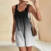 Kvinnor Jumpsuits Rompers Summer Women Staps Jumpsuits Female Solid Gradient Short Rompers Beach Playsuits Cotton Dungarees Casual Bib Overalls 230720