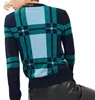 H brand Women's Sweaters designer Checkered pattern cashmere Cardigan Knitwear Elegant womens shirts luxury clothing corset