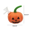 Pipe à fumer en forme de citrouille en silicone, 3.54 pouces, accessoires d'Halloween, tuyaux à main pour fumée d'eau, plates-formes de dab de cire faciles à prendre