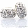 50 PCS Lot 10mm 12mm Vit blandad färg Rhinestone Silver Plated Harts