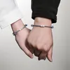 Uglyless 1Pair Lovers Infinity Bracelets Bracelet Chaîne Corde Réglable pour Couples 925 Argent Montagne Vague Perle Aimant Bijoux C1987