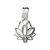 Lotus Flower Blossom Pendant Small Lockets 925 Sterling Silver Gift Love Wishing Pearl Cage 5 Pieces238h