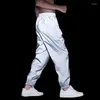 Pantaloni da uomo Tuta da uomo riflettente Elastico in vita Moda casual Hip Hop Danza Nottilucenti Pantaloni da jogging da jogging all'aperto Pantaloni