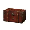 Retro Treasure Chest Vintage Träförvaring Box Antik stil smycken Organiser för smyckesbox Trinket246o