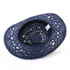 Sommer Western Hohl Stroh Cowboy Cowgirl Hut für Frauen Männer Im Freien Breiter Krempe Sonnenschutz Hut Hand-Woven Sombreros de Mujer