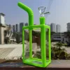 7.3" Glass Bong Green Drink Bottle Smoking Water Pipe Hookah Bong + Glass Bowl