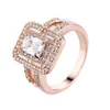 С боковыми камнями, продающими кольцо розового золота для женских ювелирных украшений никель -свадебные обручальные кольца Женский день подарок F274F