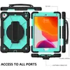 Roterande surfplatta PC-fodral för iPad 9.7 6 Pro 9.7 Silikonplast Hybrid Kickstand Rugged Armor Full Protection Anti-Chock Cover med handtag lång axelband