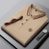 Camisa Polo Masculina Summer Old Money Ins Golf Manga Longa Algodão Casual Solta Com Bordado Lapela Listrada Camiseta 230720