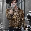 Mäns avslappnade skjortor Stylish Western Cowboy Shirt Men 2021 Fashion Leopard Python Print Shirts Men Casual Social Streetwear Shirt Man Chemise Homme L230721