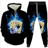 Men's Tracksuits Women Hoodie Set Poker&Money Print Tracksuit Fashion Outfit Casual Stylish Long Sleeve Suit Comfortable Clothing With Hat