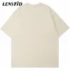 Heren T-shirts LENSTID Zomer Heren T-shirts met korte mouwen Hiphop Mensen Shadow Print T-shirts Streetwear Harajuku Casual Katoen Losse tops Tees 230720