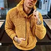 Men's Hoodies Sweatshirts New Autumn Hooded Sweatshirts Men Hoodies Thicken Fluffy Fleece Hoodies Men Thermal Plush Pullover Tops With Kangaroo Pocket L230721