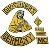 Nouveauté 7 pièces ensemble GHOSTRIDER'S allemagne brodé fer à coudre sur le dos Patch motard cavalier Patch pour veste gilet Patch 2595