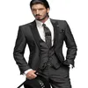 Custom Made Groom Tuxedos Groomsmen Peaked Revers Un Bouton Homme Costume De Mariage Hommes Costumes Marié 3 PiècesVeste Pantalon Vest310a