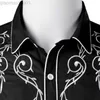 Men's Casual Shirts Stylish Western Cowboy Shirt Men Brand Design Embroidery Slim Fit Casual Long Sleeve Shirts Mens Wedding Party Shirt for Male L230721